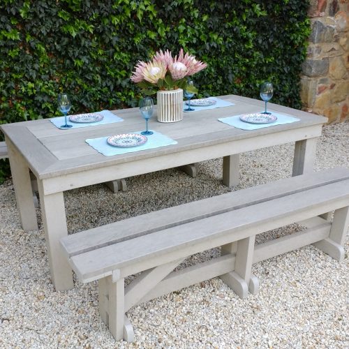 1.7m x 0.86m Table and benches